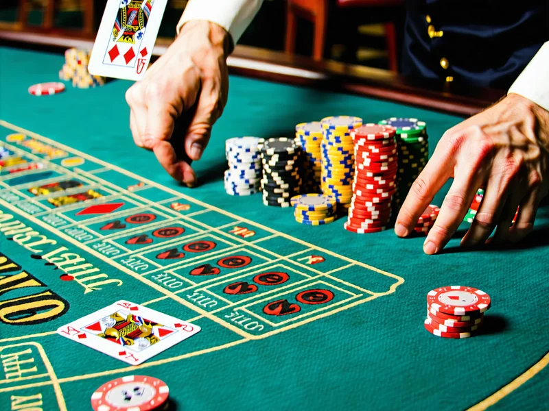 Người chia bài đang chia bài Baccarat tại sòng bạc trực tuyến hello88