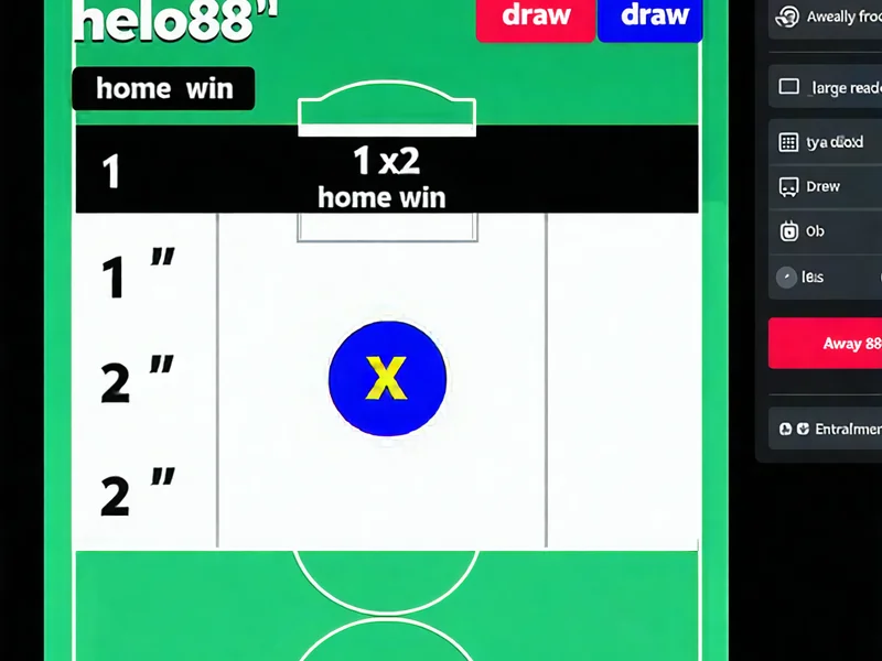 Minh họa bảng kèo Châu Âu 1X2 với các lựa chọn thắng hòa thua và tỷ lệ trên helo88