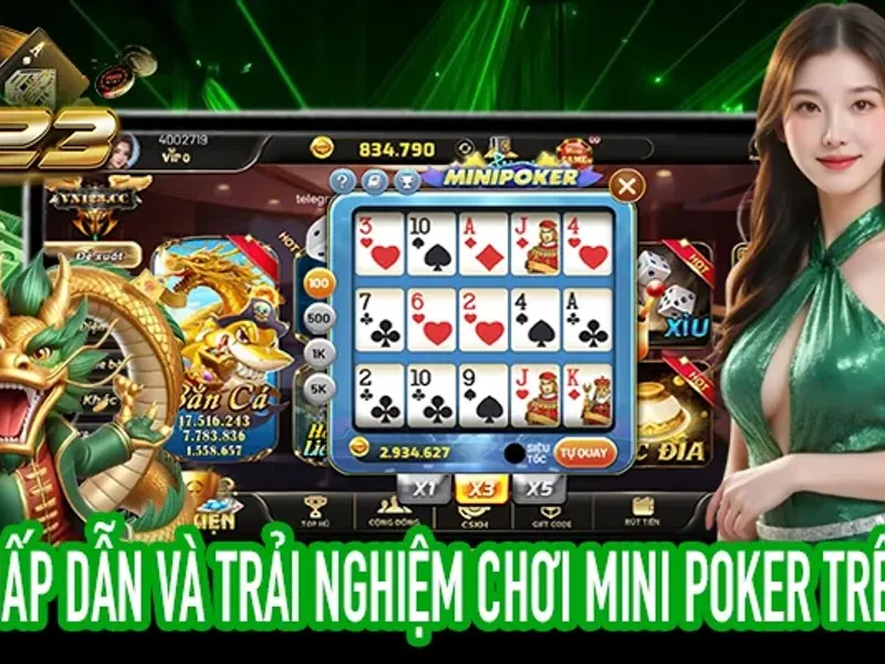Bàn chơi Blackjack với người chia bài và các lá bài đang được chia.