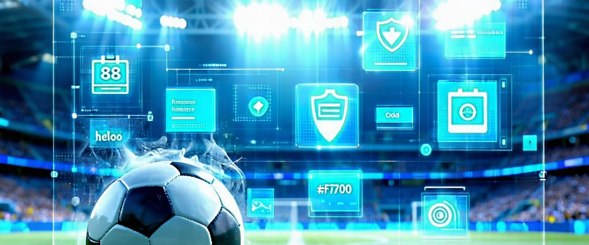 Hình ảnh sân vận động bóng đá và giao diện cá cược hello88 trực tuyến