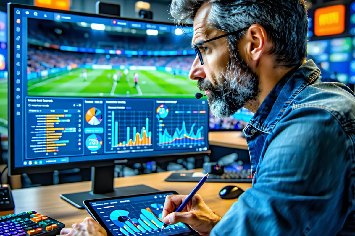 Hình ảnh biểu đồ, dữ liệu phân tích trận đấu và các con số kèo cược trên màn hình tại hello88