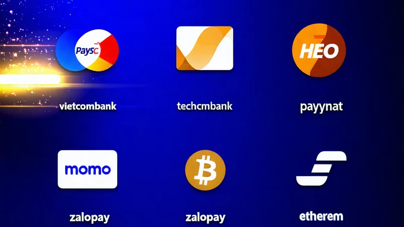 Hình ảnh các biểu tượng phương thức thanh toán hello88, helo88, hello88.com bao gồm ngân hàng, ví điện tử và tiền điện tử.